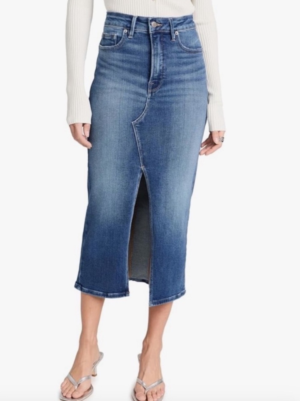 Good American Denim Midi Skirt size 4/27. New With Tags.